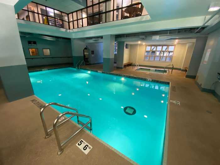 Plus, the building has an indoor pool and hot tub.