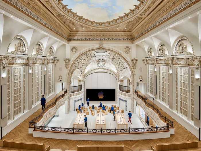 The main floor of the Tower Theater Apple Store