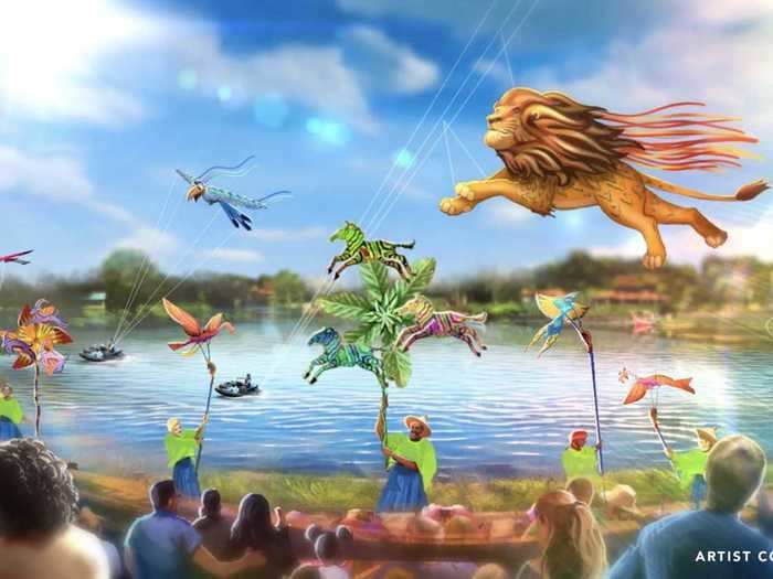 At Animal Kingdom, Disney will unveil a daytime show that features animal-shaped kites.