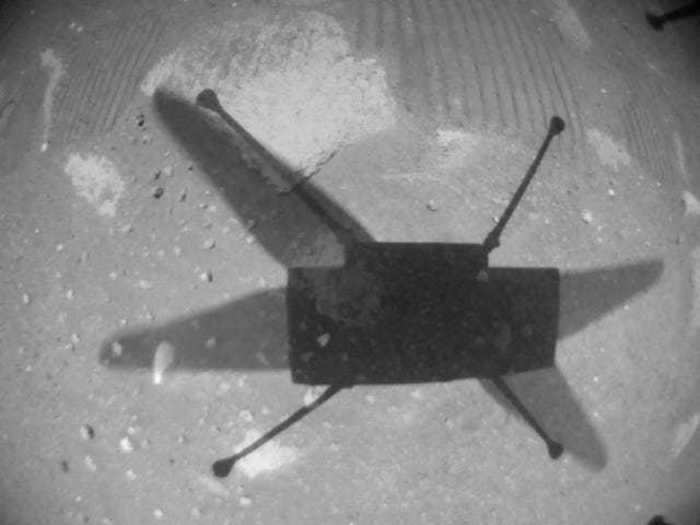 A black-and-white navigation camera also captures images as the chopper flies.