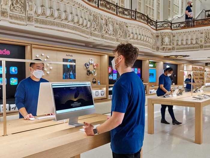 Apple said nearly 100 retail workers will staff the store.