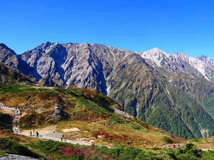 Chubu Sangaku National Park in Japan has magnificent snowy mountains.