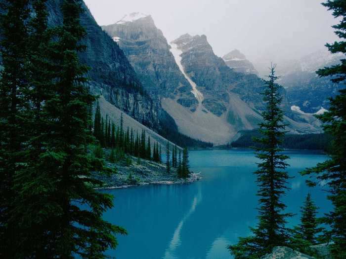 Banff National Park in Canada has some of the most beautiful bodies of water.