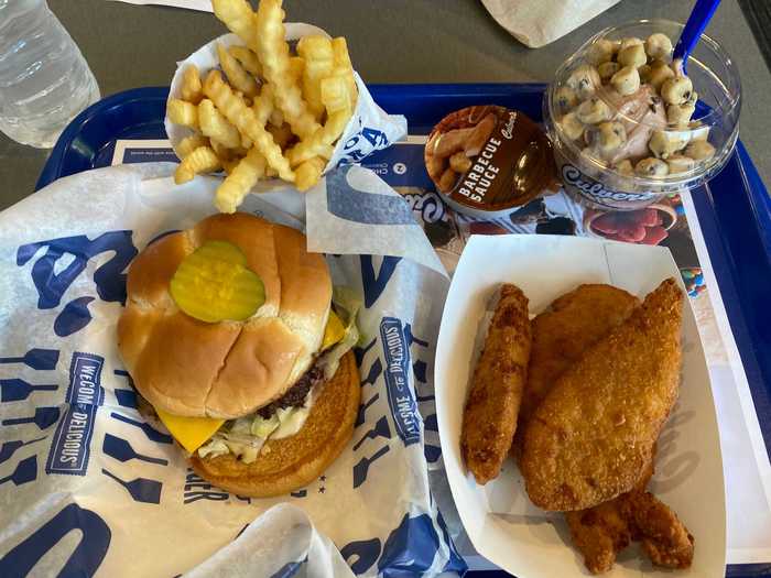 I ordered a giant meal here, but I was most excited to try the chicken tenders and fries.