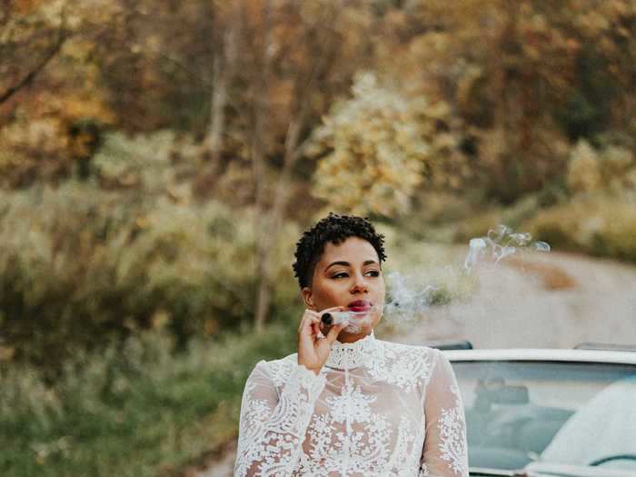 Glover was also happy she got to smoke a cigar after the wedding.