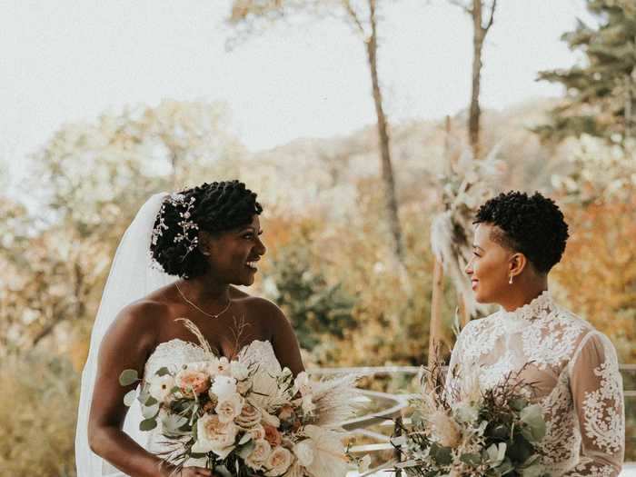 Both brides felt beautiful on their wedding day.