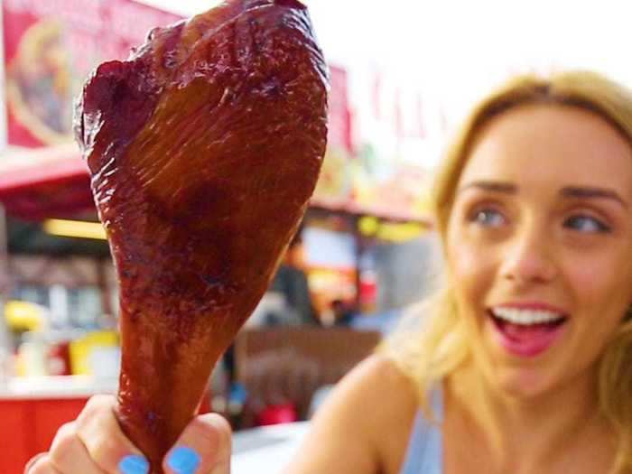 Huge portions of food - like giant turkey legs at theme parks - made Brits sick to their stomachs.