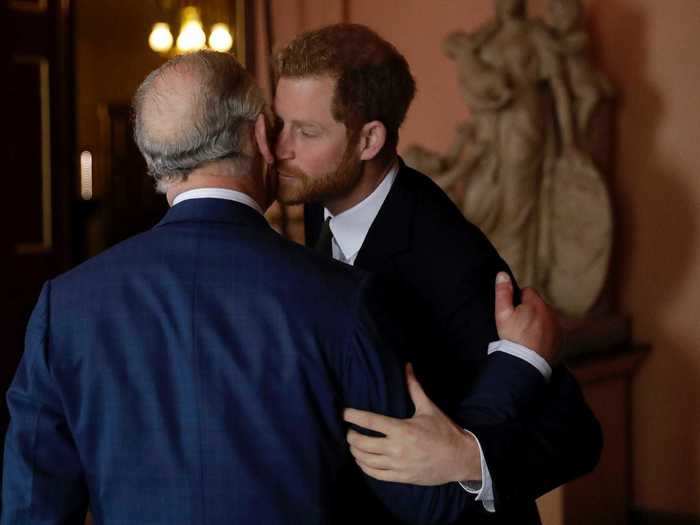 They ditched royal formalities and greeted each other with a hug before the meeting began.