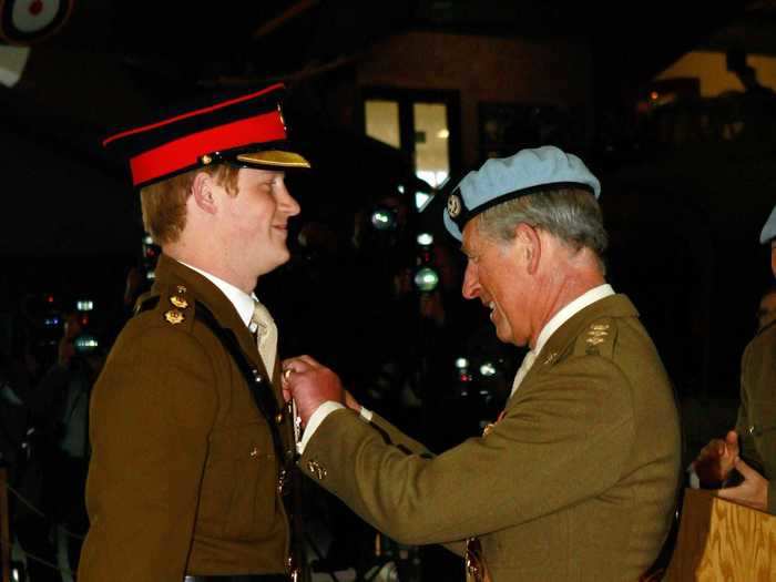 Meanwhile, Charles supported Harry in his military career. He presented his son with a flying badge at the Museum of Army Flying on May 7, 2010.