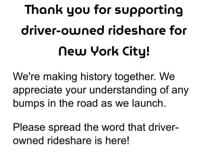 But The Drivers Cooperative acknowledged that the company was just starting and there might be "bumps in the road" as it acquires more users. I decided to try again in Manhattan, where I figured there