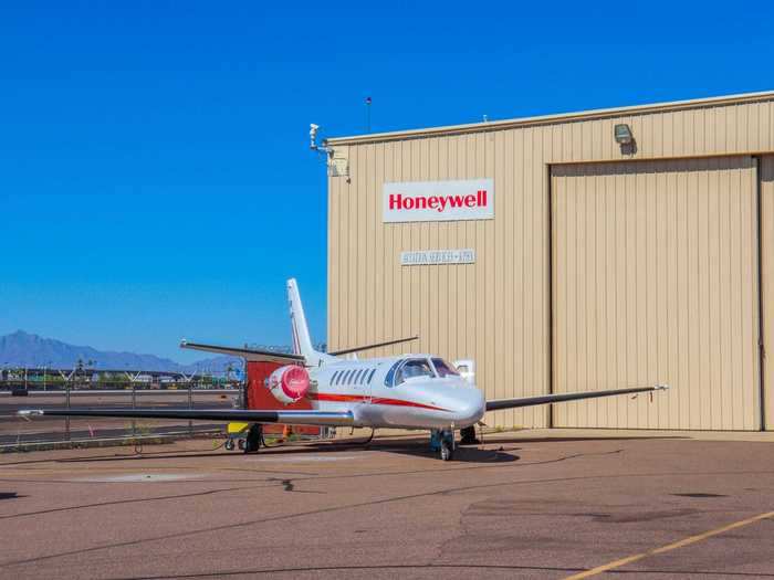 Back on the ground in Phoenix, Honeywell maintains a veritable airline full of test aircraft.