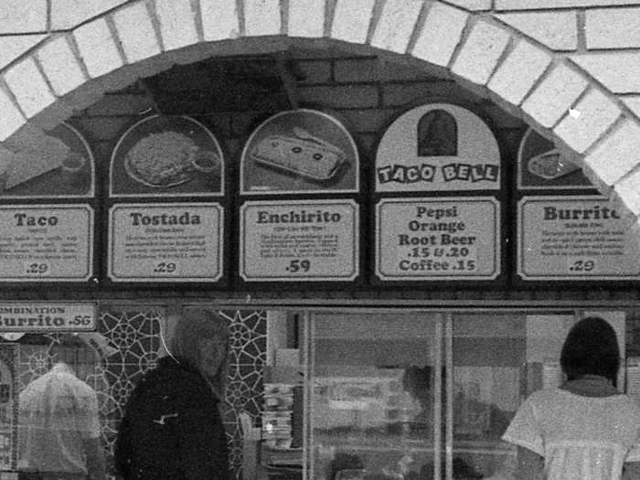 A photo of the menu from 1973 shows the options Taco Bell had added.