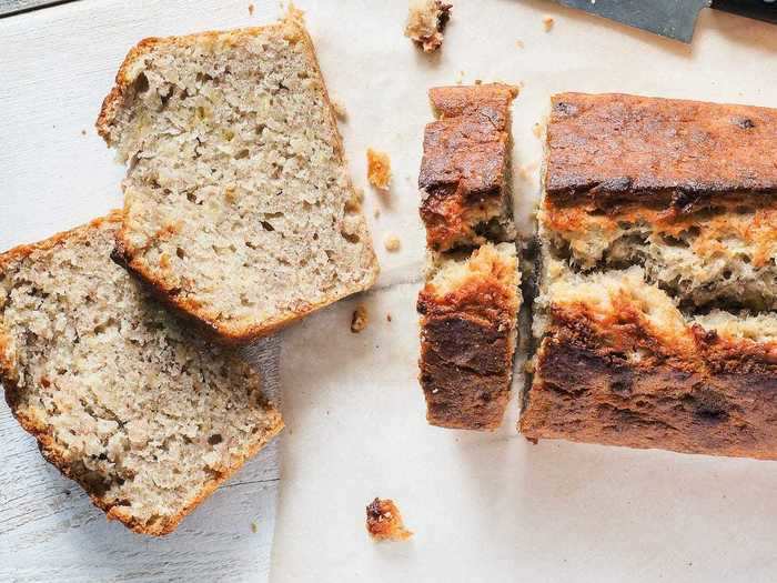 Banana-walnut bread is a tasty way to use up the fruit.