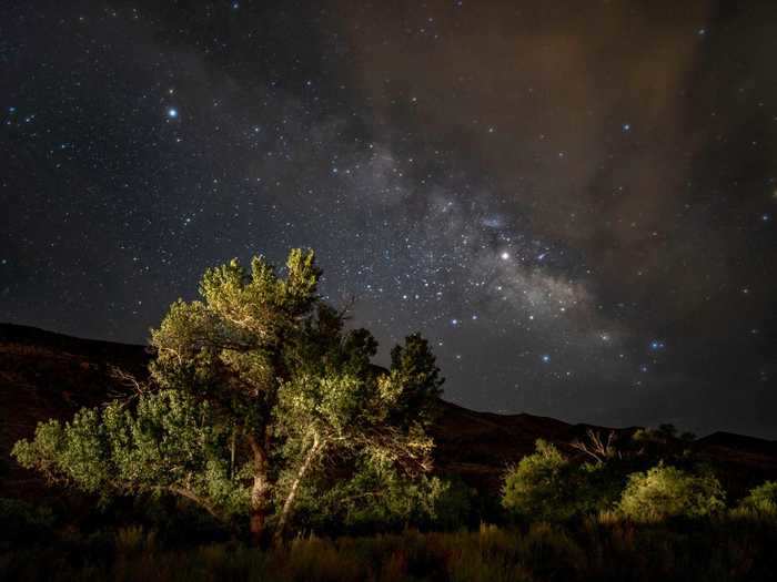 The free campsites just outside of the park offer starry nights.