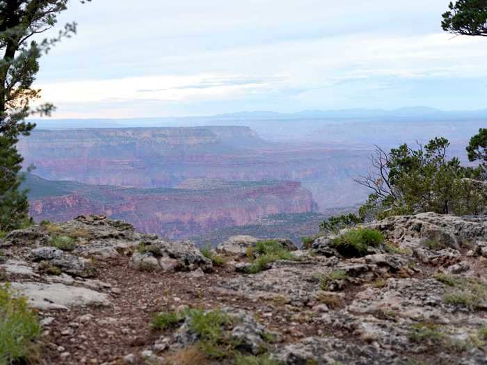 The campsite is on Rainbow Trail, which is an ideal hike for finding spots to sit down and enjoy the view.