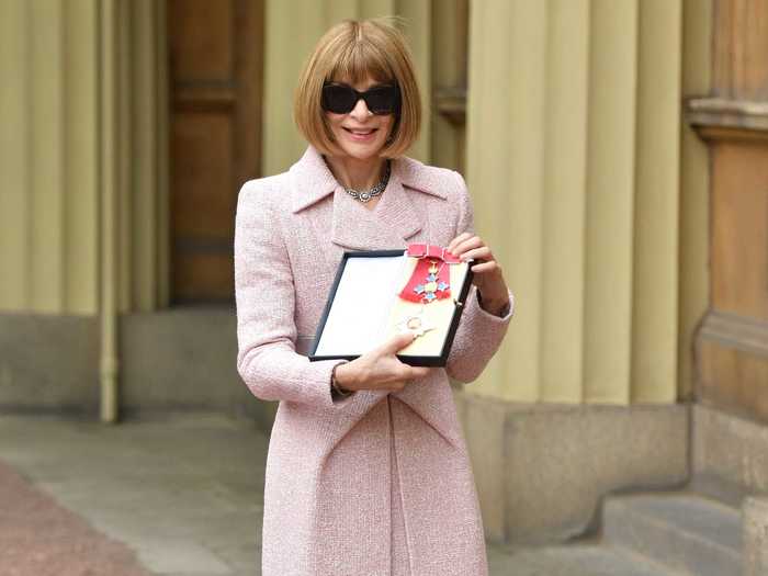 In 2017, Vogue editor-in-chief Anna Wintour was named a dame for her work in fashion and journalism.