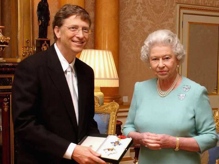 Bill Gates became an honorary knight in 2005 thanks to his charity work.