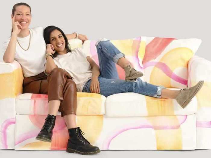 Ikea Canada also made a watercolor-esque loveseat celebrating the lesbian flag.