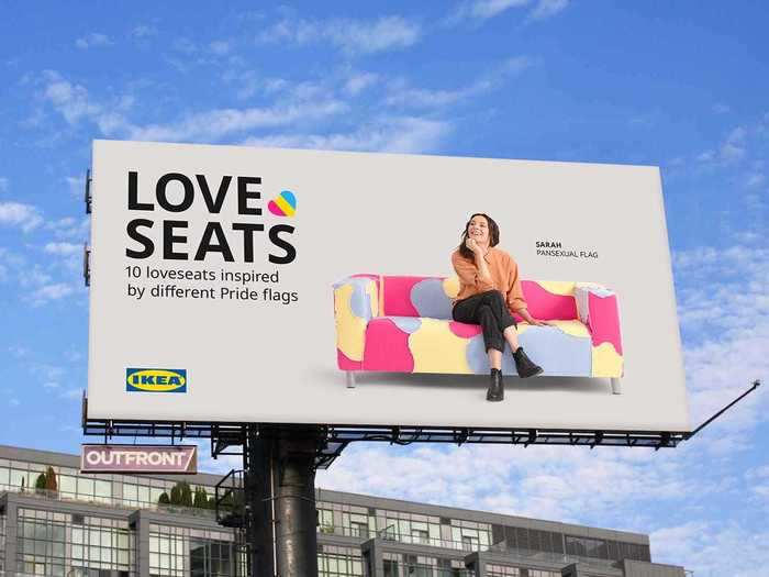 Ikea Canada has made 10 loveseats inspired by various Pride flags in honor of Pride Month.