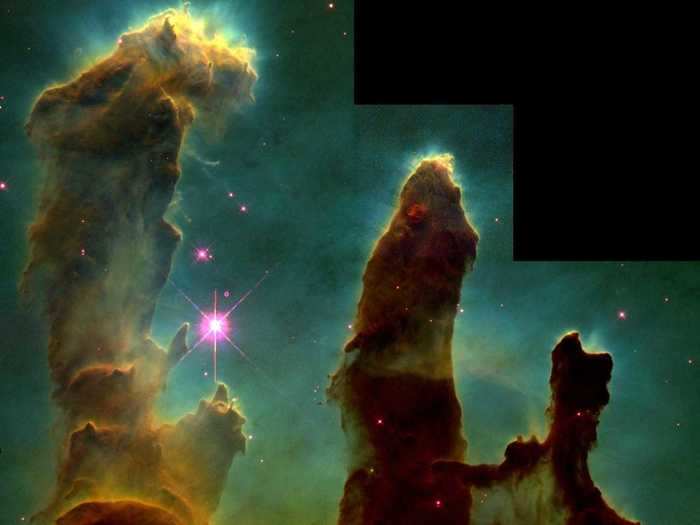 One star-birthing formation became particularly famous after Hubble photographed it in 1995. These tendrils of gas and dust are called the Pillars of Creation.