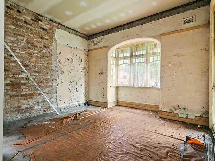 The 556.4 square-meter home has four bedrooms and three bathrooms, and is described as a "neglected period home" with "uninhabitable interiors" in its listing.