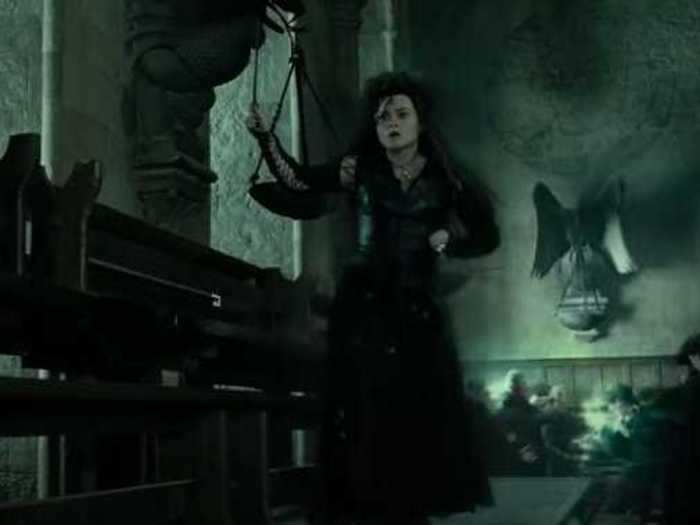 She dies laughing during the Battle of Hogwarts.