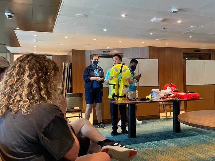 The muster drill, which prepares passengers for an emergency, usually takes a good chunk of time on embarkation day. On this cruise, Carnival had small groups go through the drill, which decreased crowding and took just two minutes.
