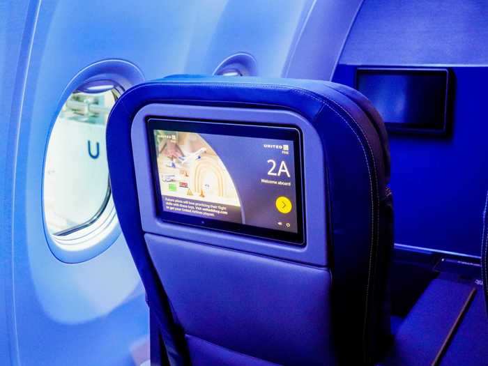 But the difference on this plane is that seat is equipped with new 13-inch high-definition entertainment screens.