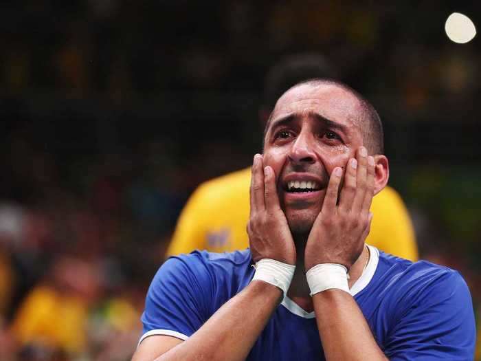 The look on the face of a Brazilian volleyball player after winning gold says it all.