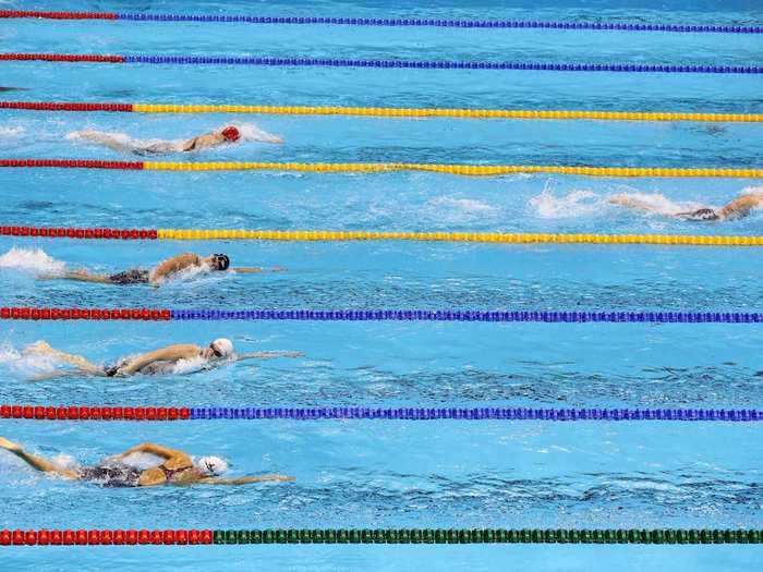 Katie Ledecky, breaking world records.