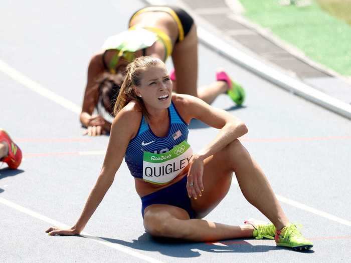 Even Olympians get tired after the steeplechase.