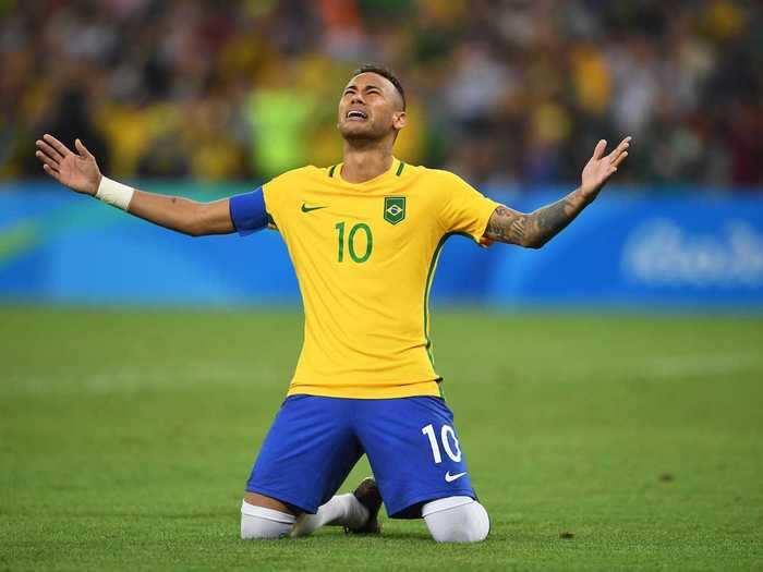 Neymar after winning gold for the host nation.