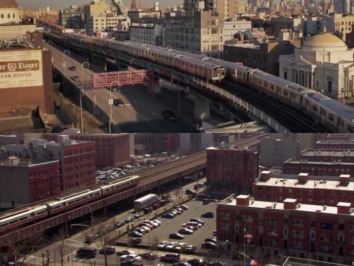 In a callback to the original series, the show opens with a shot of a train in New York City.