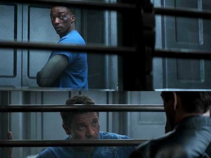 Ross tells Nat that they have Sam Wilson, Clint Barton, and "the incredible shrinking convict" in custody as they pursue her.