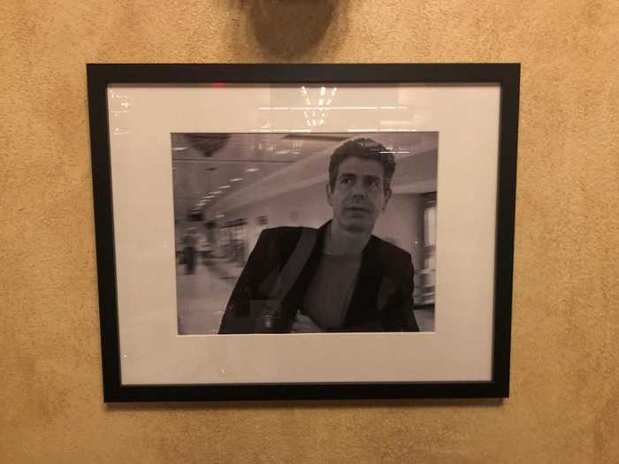 The restaurant was lined with photos of Bourdain, which was a heartwarming tribute to the late chef.