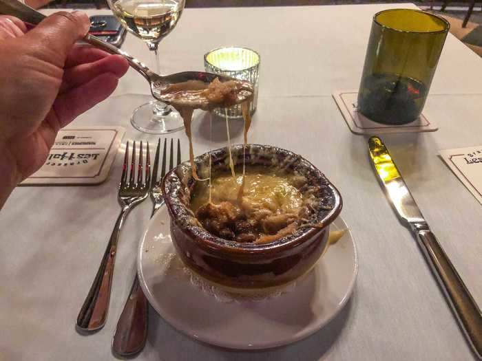 I chose French onion soup as my appetizer.