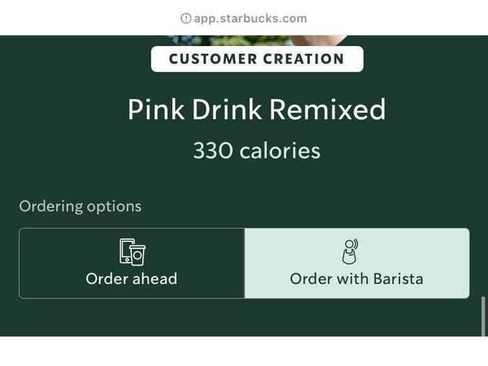 There are two options for ordering the drink: order ahead as you would with any mobile order, or order directly from a barista.