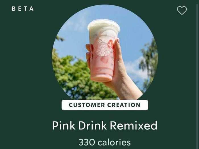 I was served the ad for the Pink Drink Remixed, a social media creation based on the Pink Drink, which was itself initially a fan creation that was added to menus.