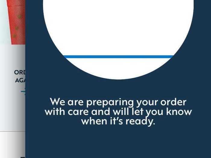 The app gives updates about order status while you wait.