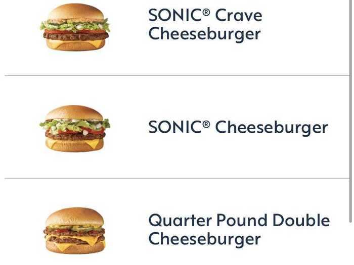 The menu has typical fast food fare comparable to McDonald