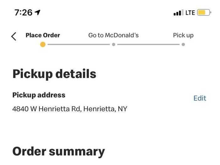 The app is pretty standard compared to other fast food mobile ordering. I selected my order and location and then went to pick it up through the drive-thru.