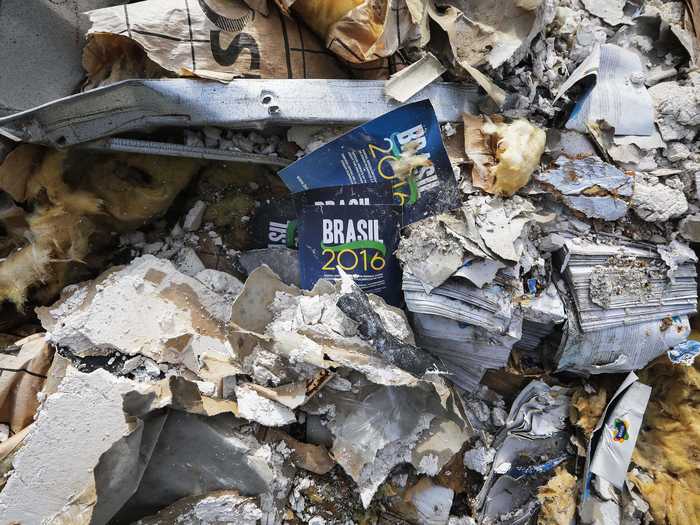 The site remained untouched for months - six months after the closing ceremony, trash from the Games was still visible.