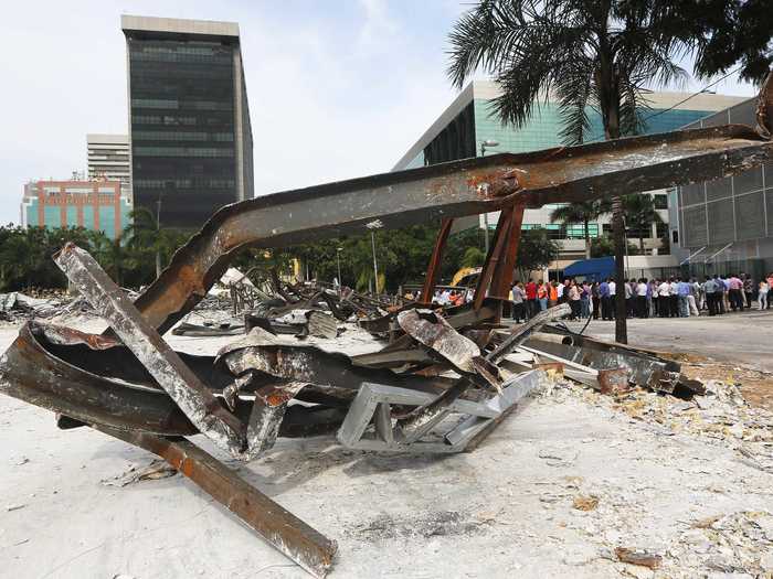 Parts of the Olympic complex have become a health hazard after destruction, like the Rio Media Center.