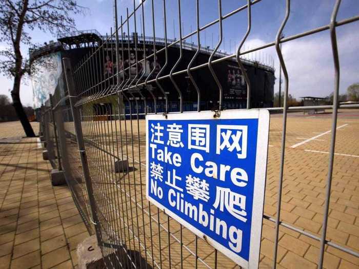 Many venues, like the beach volleyball court, are simply closed to the public.