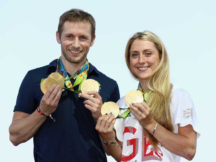 Married cyclists Laura and Jason Kenny have won a combined 10 Olympic gold medals.