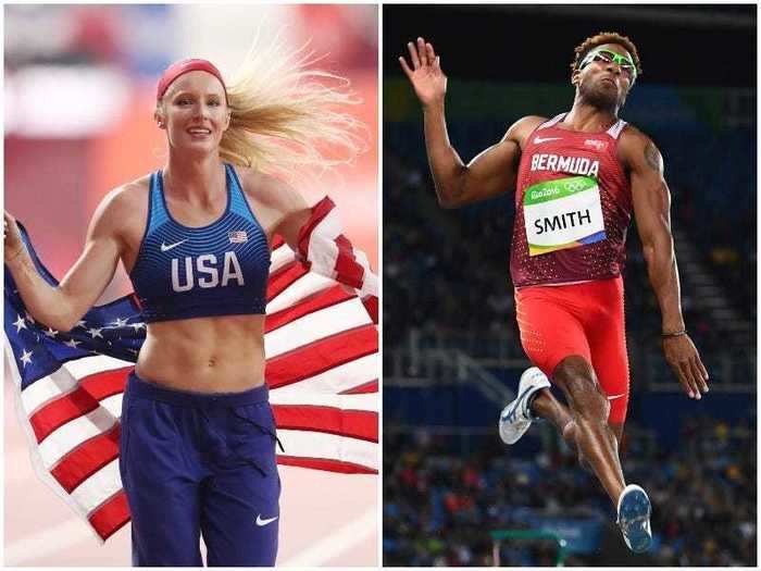Olympic pole vaulter Sandi Morris and long jumper Tyrone Smith married in 2019.