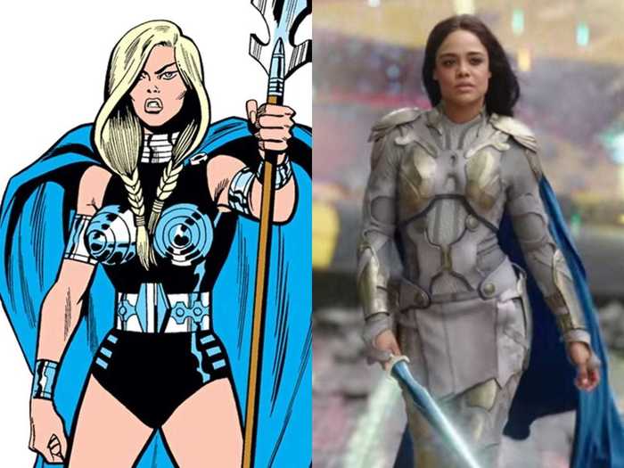 Valkyrie, played by Tessa Thompson, is now the King of Asgard after joining up with Thor as part of the "Revengers."