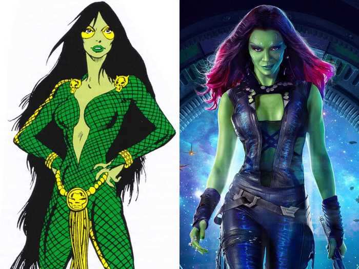 Gamora, an assassin-turned-hero and adopted daughter of Thanos, is played by Zoe Saldana.