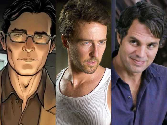 Bruce Banner was originally played by Edward Norton, but was recast with Mark Ruffalo for all subsequent appearances.