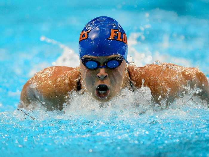 RHODE ISLAND: Elizabeth Beisel has earned two medals in swimming.